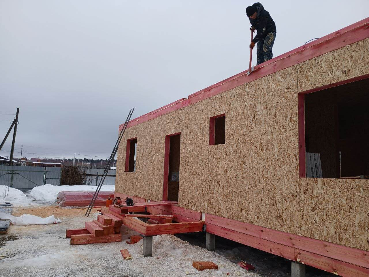 перекрытие потолка из сип панелей 2