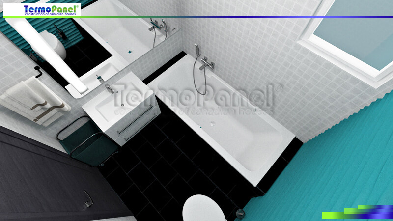 3D-визуализация интерьера проекта дома из СИП-панелей ванная