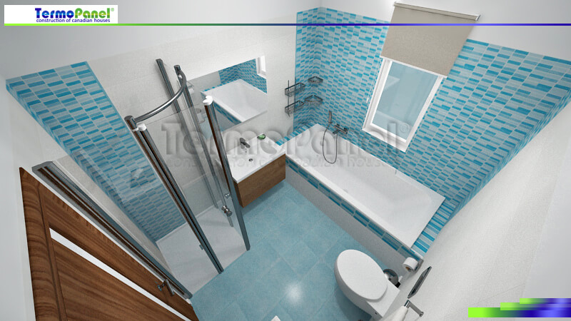 3D-визуализация интерьера проекта дома из СИП-панелей ванная