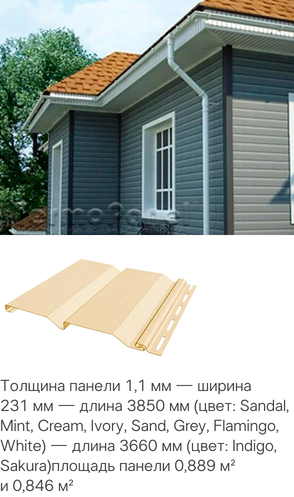 Геометрические характеристики сайдинг-панелей NORDSIDE®