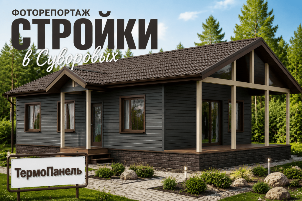 ПСК «ТермоПанель43» с радостью начинает репортаж о строительстве нового красивого дома из СИП-панелей в живописном поселке Суворовых, Кировская область